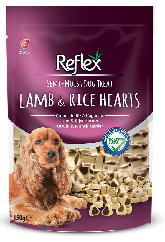 Reflex Semi - Moist Lamb & Rice Hearts Dog Treat